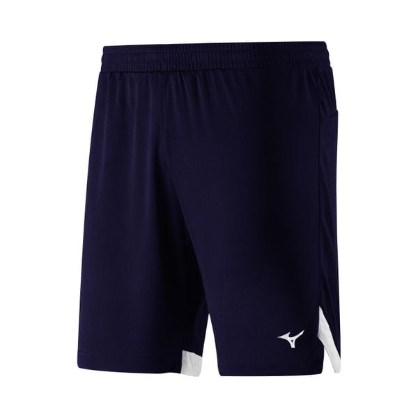 Szorty Mizuno training. Niebieskie krótkie spodenki sportowe męskie Mizuno, bez wzorów, do biegania. Za 103.00 zł.