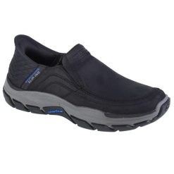 Buty sportowe Sneakersy męskie, Slip-Ins Respected - Elgin. Czarne buty sportowe męskie Skechers, bez zapięcia, trekkingowe. Za 399.99 zł.