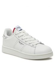 Pepe Jeans Sneakersy Player Basic B PBS00001 Biały. Białe buty sportowe chłopięce Pepe Jeans, bez wzorów, z jeansu, bez zapięcia. Za 169.99 zł.