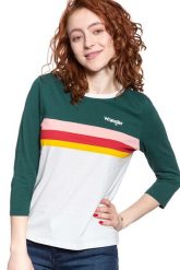 WRANGLER RAINBOW TEE CLOUD BLUE W7P5GHB03 112132063. Niebieskie t-shirty damskie Wrangler, xs, bez wzorów, bez kołnierzyka. W wyprzedaży za 39.99 zł.