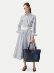 Tommy Hilfiger Torebka Th Icon Tote AW0AW18724 Granatowy. Niebieskie torebki do ręki damskie Tommy Hilfiger, bez wzorów, ze skóry, bez dodatków. Za 649.99 zł.