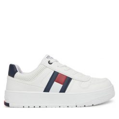 Sneakersy Tommy Hilfiger. Białe trampki i tenisówki chłopięce Tommy Hilfiger, bez wzorów, bez zapięcia. Za 239.99 zł.