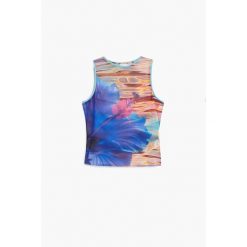Damski top do kostiumu kąpielowego Desigual Cancun. Fioletowe topy damskie Desigual, l, bez wzorów, z materiału, bez kołnierzyka, bez ramiączek. Za 197.80 zł.