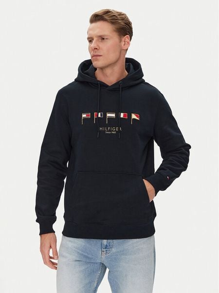 Tommy Hilfiger Bluza Multi Flags MW0MW38666 Granatowy Regular Fit. Niebieskie bluzy męskie Tommy Hilfiger, l, bez wzorów, z bawełny, bez kaptura. Za 429.99 zł.