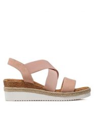 Clara Barson Espadryle WS2189-26 Różowy. Czerwone sandały damskie Clara Barson, bez wzorów, z materiału, bez obcasa, bez zapięcia. Za 82.99 zł.