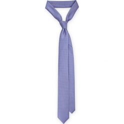 Krawat Błękitny Wzór Geometryczny. Niebieskie krawaty i muchy marki LANCERTO, w geometryczne wzory, z mikrofibry, eleganckie. Za 79.90 zł.