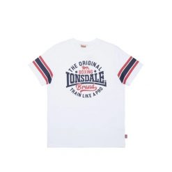Bawełniana koszulka Lonsdale Barton. Białe koszulki sportowe męskie Lonsdale, s, bez wzorów, z bawełny, bez kołnierzyka, bez ramiączek, na fitness i siłownię. Za 169.00 zł.