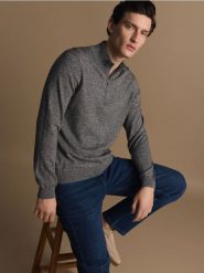 Bawełniany sweter ze stójką - ciemnoszary. Szare swetry przez głowę męskie Reserved, l, bez wzorów, z bawełny, bez kołnierzyka. Za 179.99 zł.