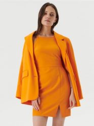 Sukienka mini na ramiączkach - pomarańczowy. Brązowe sukienki damskie Sinsay, l, bez wzorów, bez kołnierzyka, bez ramiączek, mini. Za 49.99 zł.