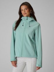 4F Kurtka softshell wiatroodporna damska - turkusowy M. Niebieskie kurtki damskie 4f, m, bez wzorów, z softshellu, bez kaptura. Za 299.99 zł.