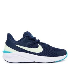 Buty do biegania Nike. Niebieskie buty sportowe dziewczęce Nike, bez wzorów, bez zapięcia, do biegania. Za 219.99 zł.
