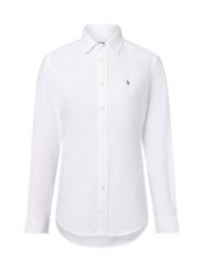 Polo Ralph Lauren Damska bluzka koszulowa Kobiety Bawełna biały jednolity, 36. Białe bluzki damskie Polo Ralph Lauren, bez wzorów, z bawełny, klasyczne, bez kołnierzyka, bez ramiączek. Za 659.95 zł.