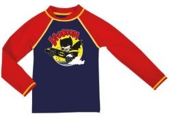 Koszulka dziecięca ochronna UV na basen plażę pływanie Arena Batman. Czerwone t-shirty dla chłopców Arena, bez wzorów, z lycry, bez ramiączek. Za 101.98 zł.