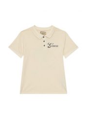 Guess Polo L6GP01 K9WF4 Écru Regular Fit. T-shirty dla chłopców Guess, z aplikacjami, z bawełny, bez ramiączek. Za 179.99 zł.