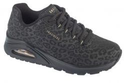 Buty sportowe Sneakersy damskie, Uno Kat Neato. Czarne obuwie sportowe damskie Skechers, bez wzorów, z materiału, trekkingowe. Za 369.99 zł.