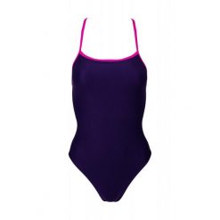 Strój kąpielowy damski Aqua-Sport Single Cross. Fioletowe kostiumy jednoczęściowe damskie AQUA-SPORT, s, bez wzorów, sportowe, do pływania. Za 139.00 zł.