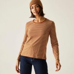 Damska koszulka z długim rękawem Regatta Federica. Brązowe t-shirty damskie Regatta, m, bez wzorów, z bawełny, klasyczne, bez kołnierzyka. Za 80.00 zł.