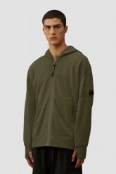 C.P. COMPANY Zielona rozpinana bluza męska Hooded Open, Rozmiar XL. Zielone bluzy męskie C.P. Company, l, bez wzorów, z bawełny, z kapturem. W wyprzedaży za 826.99 zł.