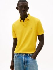 Tommy Hilfiger koszulka polo Mężczyźni Bawełna żółty, S. Żółte koszulki polo męskie Tommy Hilfiger, m, bez wzorów, z bawełny, bez kołnierzyka, bez ramiączek. Za 279.95 zł.