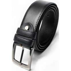 Pasek męski czarny PSN-01-D1 BLACK. Czarne paski damskie Inny, bez wzorów, ze skóry, klasyczne. Za 31.99 zł.