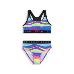 Kostium kąpielowy dwuczęściowy dla dzieci Lemon Explore WL5 szerokie ramiączka. Stroje kąpielowe dla dziewczynek LEMON explore, bez wzorów, z elastanu. Za 89.90 zł.