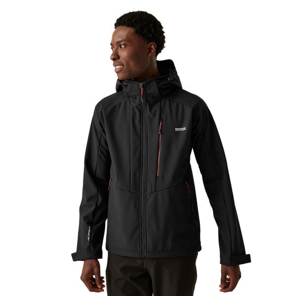 Męska Kurtka Soft Shell Hewitts X Colour Block. Czarne kurtki męskie Regatta, m, bez wzorów, z materiału, z kapturem. Za 179.99 zł.