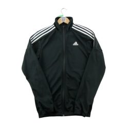 Second life - Kurtka dresowa męska - Stan bardzo dobry. Czarne kurtki męskie Adidas, m, bez wzorów, z dresówki, na fitness i siłownię. Za 143.46 zł.
