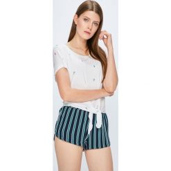 Only - Top. Szare topy damskie Only, z dzianiny, z okrągłym kołnierzem, z krótkim rękawem. W wyprzedaży za 49.90 zł.