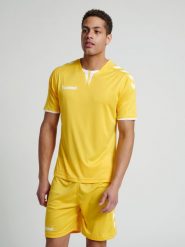 Koszulka piłkarska z krótkim rękawem męska Hummel Core SS Poly Jersey. Brązowe koszulki sportowe męskie Hummel, m, bez wzorów, z jersey, bez kołnierzyka, bez ramiączek, do biegania. Za 31.00 zł.