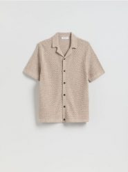 Rozpinany sweter - beżowy. Brązowe kardigany męskie Reserved, l, bez wzorów, z bawełny. Za 149.99 zł.