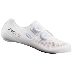 Rower szosowy - buty rowerowe SH-RC703W, białe. Białe obuwie sportowe damskie Shimano, bez wzorów, ze skóry, rowerowe. Za 1,014.00 zł.