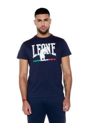 Męska koszulka z krótkim rękawem „Iconic Vintage” z logo Vintage Boxer. Niebieskie koszulki sportowe męskie LEONE 1947 APPAREL, m, bez wzorów, z bawełny, bez kołnierzyka, bez ramiączek, na fitness i siłownię. Za 138.93 zł.