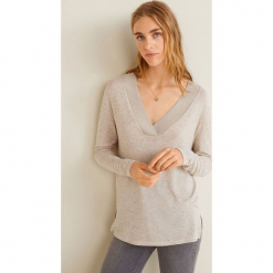 Mango - Bluzka Tricos. Szare bluzki damskie Mango, z bawełny, casualowe. Za 89.90 zł.
