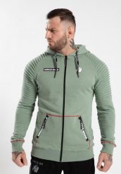Georgia Bluza z kapturem zapinana na suwak - Zielony. Zielone bluzy męskie GORILLA WEAR, xl, bez wzorów, z bawełny, z kapturem, na fitness i siłownię. Za 407.00 zł.
