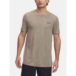 T-Shirt Męski Under Armour Koszulka Męska Sportowa Szybkoschnąca. Brązowe t-shirty męskie Under Armour, m, bez wzorów, sportowe, bez kołnierzyka. W wyprzedaży za 126.79 zł.