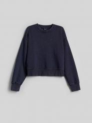 4F Bluza dresowa regular bez kaptura damska - granatowa XL. Niebieskie bluzy damskie 4f, uniwersalny, bez wzorów, z dresówki, bez kaptura. Za 149.99 zł.