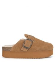 Badura Klapki TS6207-02 Brązowy. Brązowe klapki damskie Badura, bez wzorów, ze skóry, bez obcasa. Za 139.99 zł.
