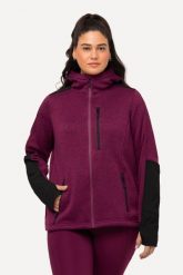 Damskie Kurtka polarowa odblaskowe nadruki kaptur otwór na kciuk. Fioletowe kurtki damskie Ulla Popken, plus size, bez wzorów, z materiału, bez kaptura. Za 389.99 zł.