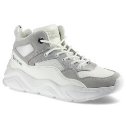 Białe Sneakersy Big Star Damskie Modne Obuwie. Białe półbuty damskie Big Star, bez wzorów, z materiału, eleganckie, bez obcasa, na płaskiej podeszwie, bez zapięcia. Za 159.00 zł.