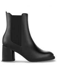 ECCO Botki Sculpted Lx 55 22270301001 Czarny. Czarne botki damskie ecco, ze skóry, bez obcasa, na słupku, bez zapięcia. Za 659.99 zł.