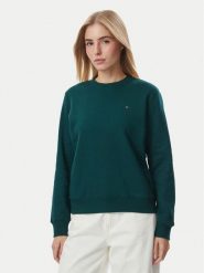 Tommy Jeans Bluza DW0DW19959 Zielony ciemny Regular Fit. Zielone bluzy damskie Tommy Jeans, m, bez wzorów, z bawełny, bez kaptura. Za 289.99 zł.