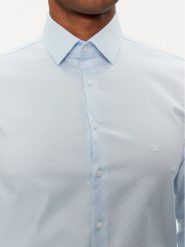 Calvin Klein Koszula Micro Dot K10K112884 Błękitny Slim Fit. Niebieskie koszule męskie Calvin Klein, m, bez wzorów, z bawełny, bez kołnierzyka, bez ramiączek. Za 299.99 zł.
