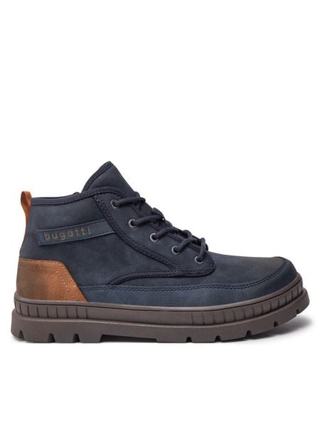 Bugatti Trzewiki 325AGB Granatowy. Niebieskie botki męskie Bugatti, bez wzorów, ze skóry, bez zapięcia. Za 319.99 zł.