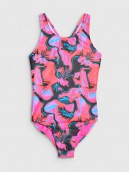 4F Kostium kąpielowy jednoczęściowy dziewczęcy - multikolor 134/140 (8-10 lat). Stroje kąpielowe dla dziewczynek 4f, bez wzorów, z elastanu. Za 89.99 zł.