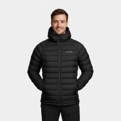 Kurtka męska Alpinus Hozat impregnacji DWR. Czarne kurtki męskie Alpinus, m, bez wzorów, z puchu, trekkingowe. Za 349.00 zł.