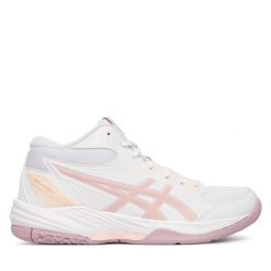 Buty halowe Asics. Białe obuwie sportowe damskie Asics, bez wzorów. Za 429.99 zł.