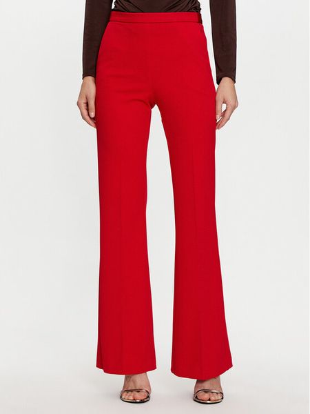 Imperial Spodnie materiałowe P3E9IAW Czerwony Flare Fit. Czerwone spodnie materiałowe damskie Imperial, xs, bez wzorów, z materiału. Za 299.99 zł.