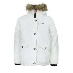 Parka narciarska dla dziewczynki Peak Mountain Falava. Białe kurtki i płaszcze dla dziewczynek Peak Mountain, bez wzorów, z poliesteru, długie, bez kaptura. Za 233.50 zł.