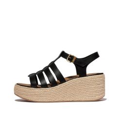 Klapki na koturnie w stylu rybaka damskie FitFlop Platfforms. Brązowe klapki damskie FIT FLOP, bez wzorów, z materiału, eleganckie, bez obcasa, na koturnie. Za 658.00 zł.