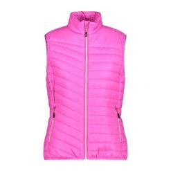 Damska kurtka bez rękawów CMP. Fioletowe kurtki sportowe damskie CMP, bez wzorów, z puchu, bez kaptura, trekkingowe. Za 447.00 zł.